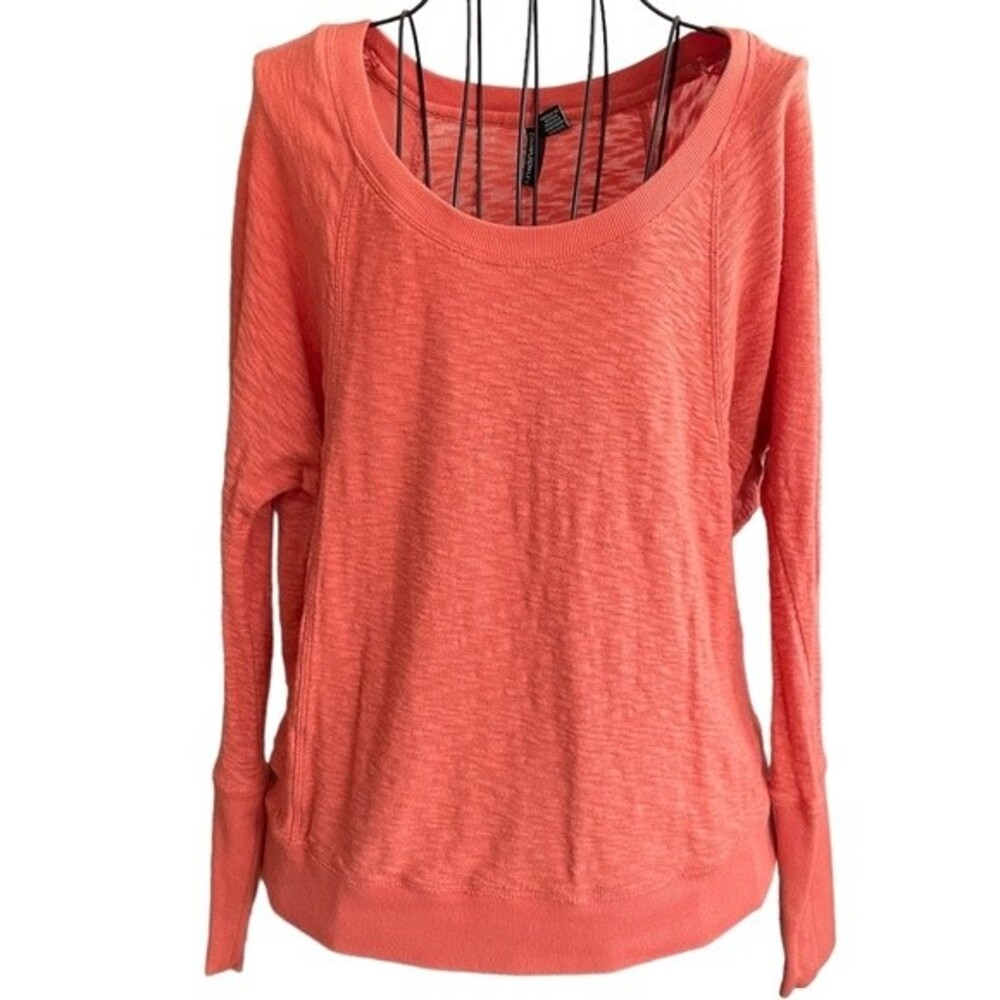 Cynthia Rowley scoop neck lightweight dolman sleeve pullover coral sweater Small